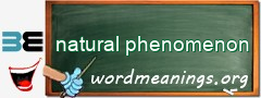 WordMeaning blackboard for natural phenomenon